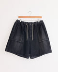 Circular Fatigue Short Black in Denim Damaged