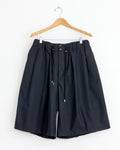 Circular Short Tropical Wool Pant in Black Stripe