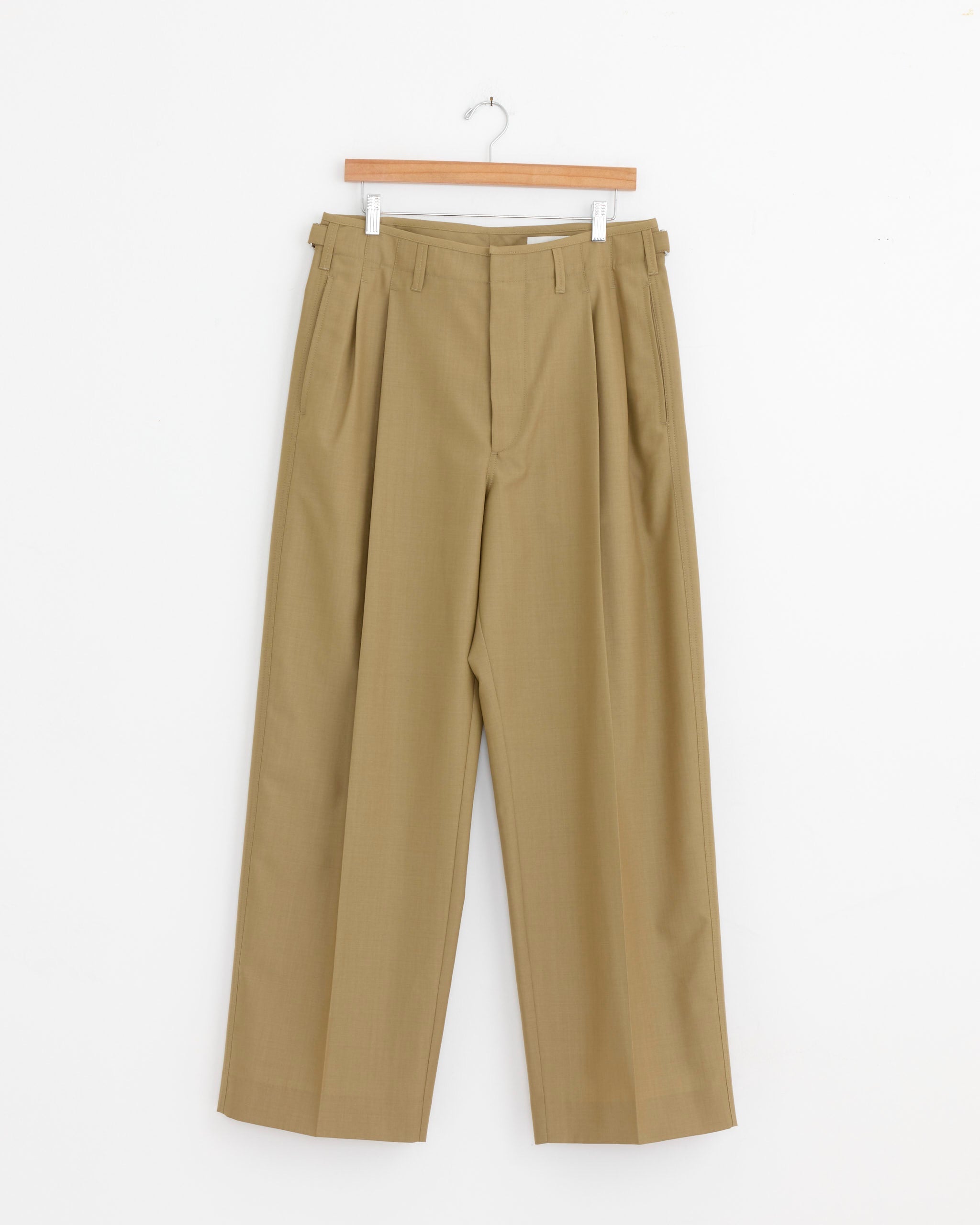 Pleated Tailored Pant in Hay Green