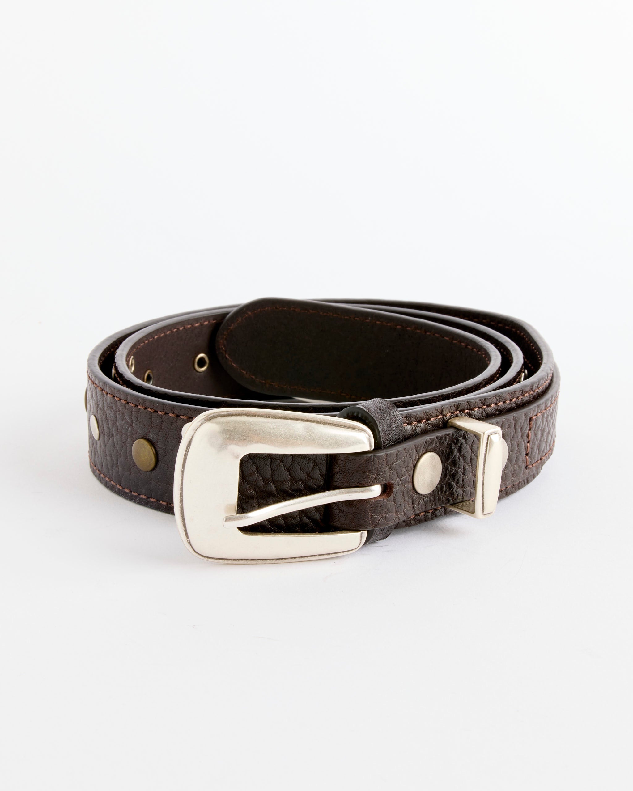 Western Studs Belt in Dark Brown