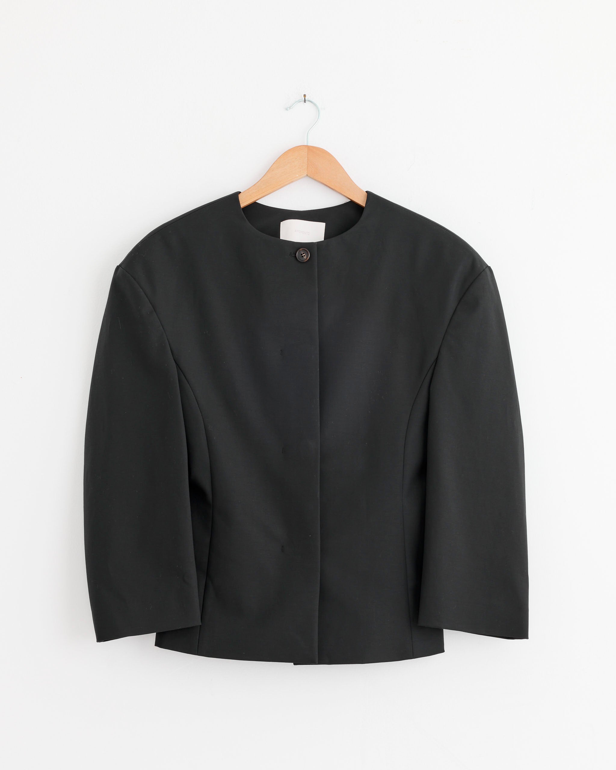 Curved Silhouette Jacket in Black