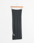 Knit Sheer Bandeau Dress in Charcoal