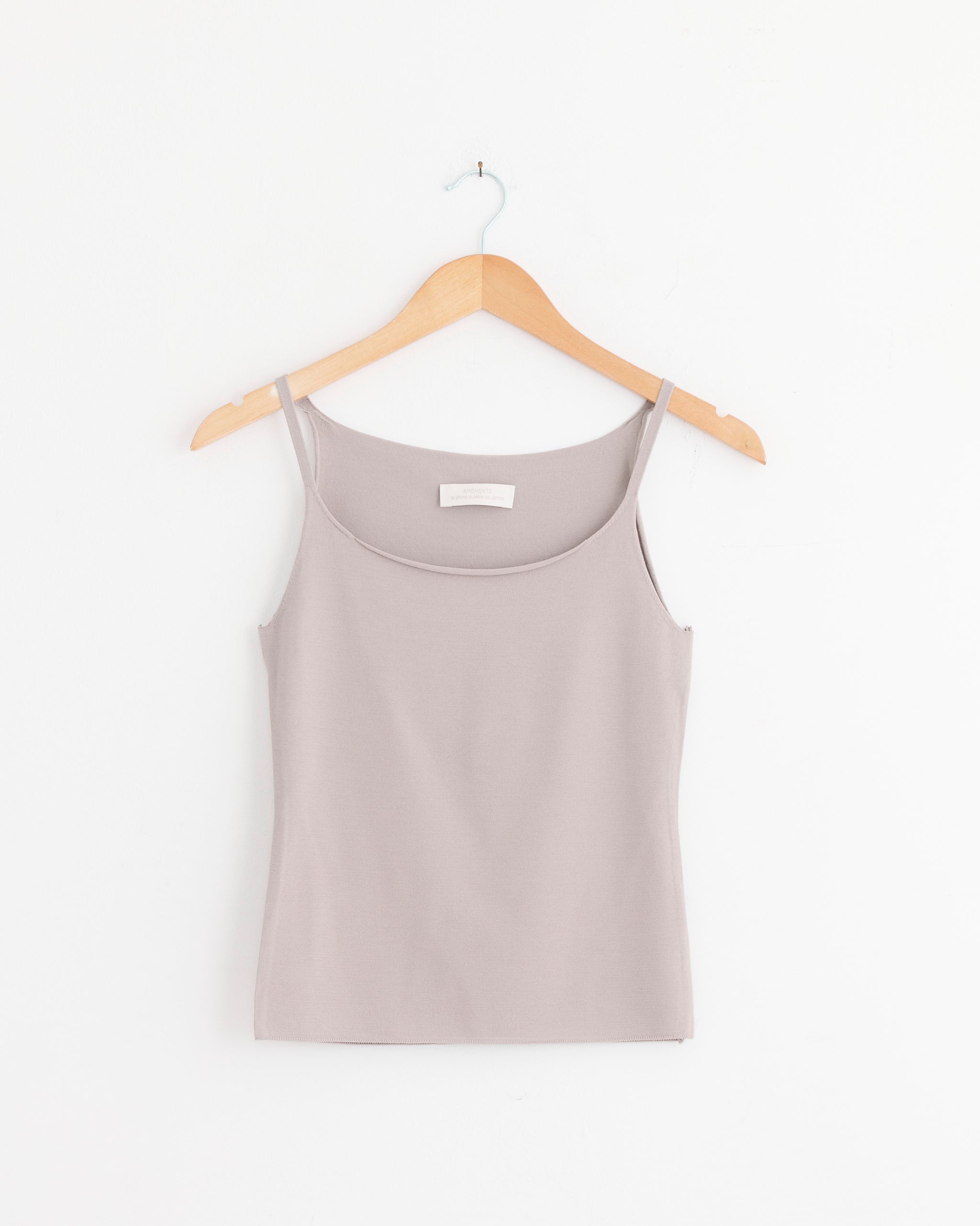 Sleeveless Knit Top in Grey Beige