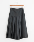 Pleated Wool Culotte in Charcoal