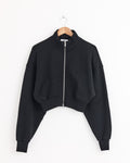 Asta Zip Sweatshirt in Washed Black