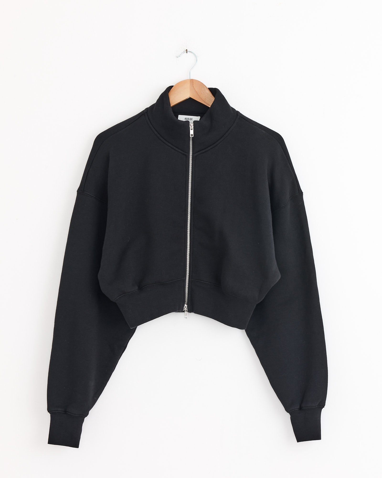 Asta Zip Sweatshirt in Washed Black