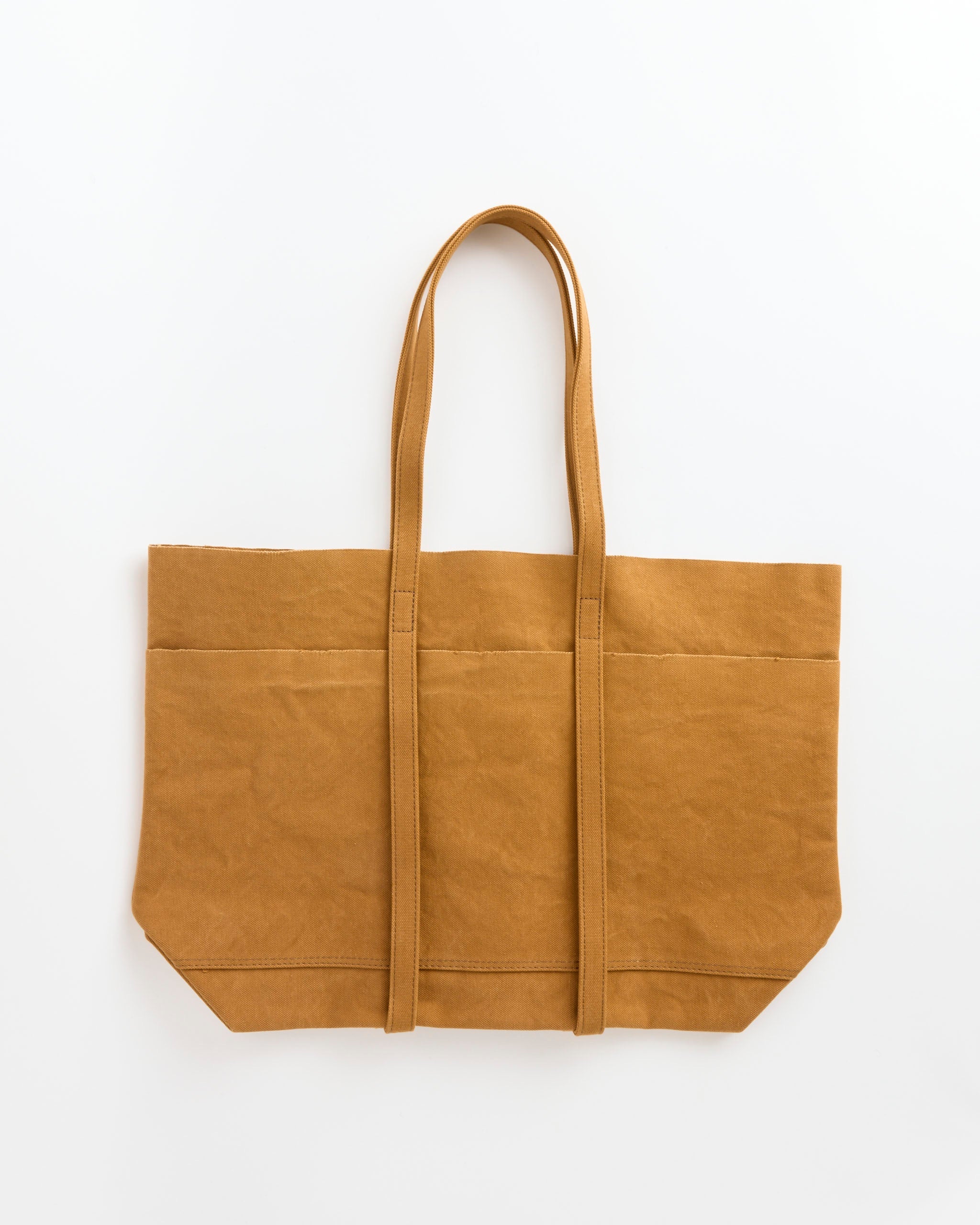 Washed Canvas 6 Pockets Tote in Mustard