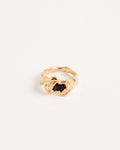 Ola Ring in Gold Plated/Smoky Quartz