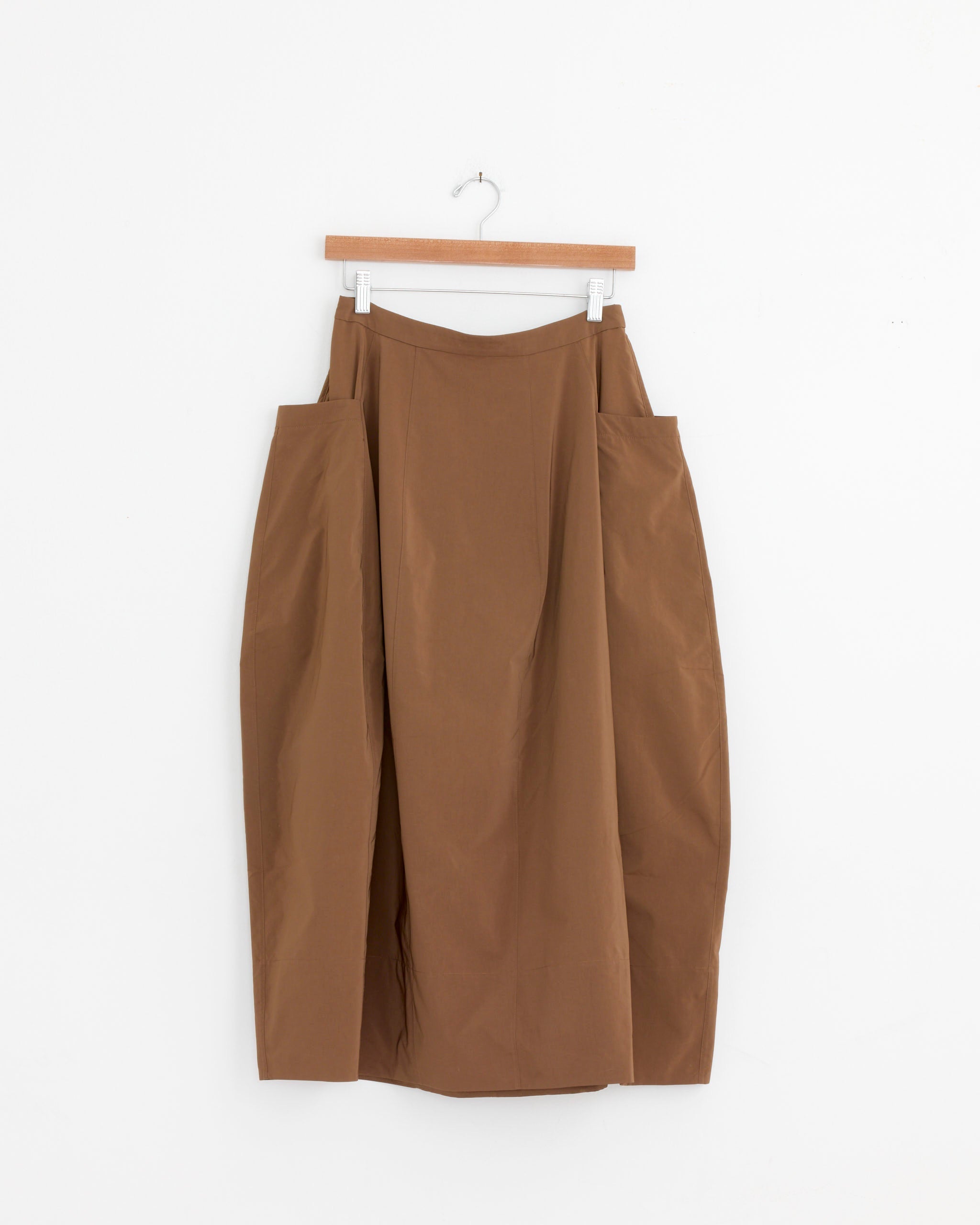 Nylon Lantern Skirt in Caramel Latte