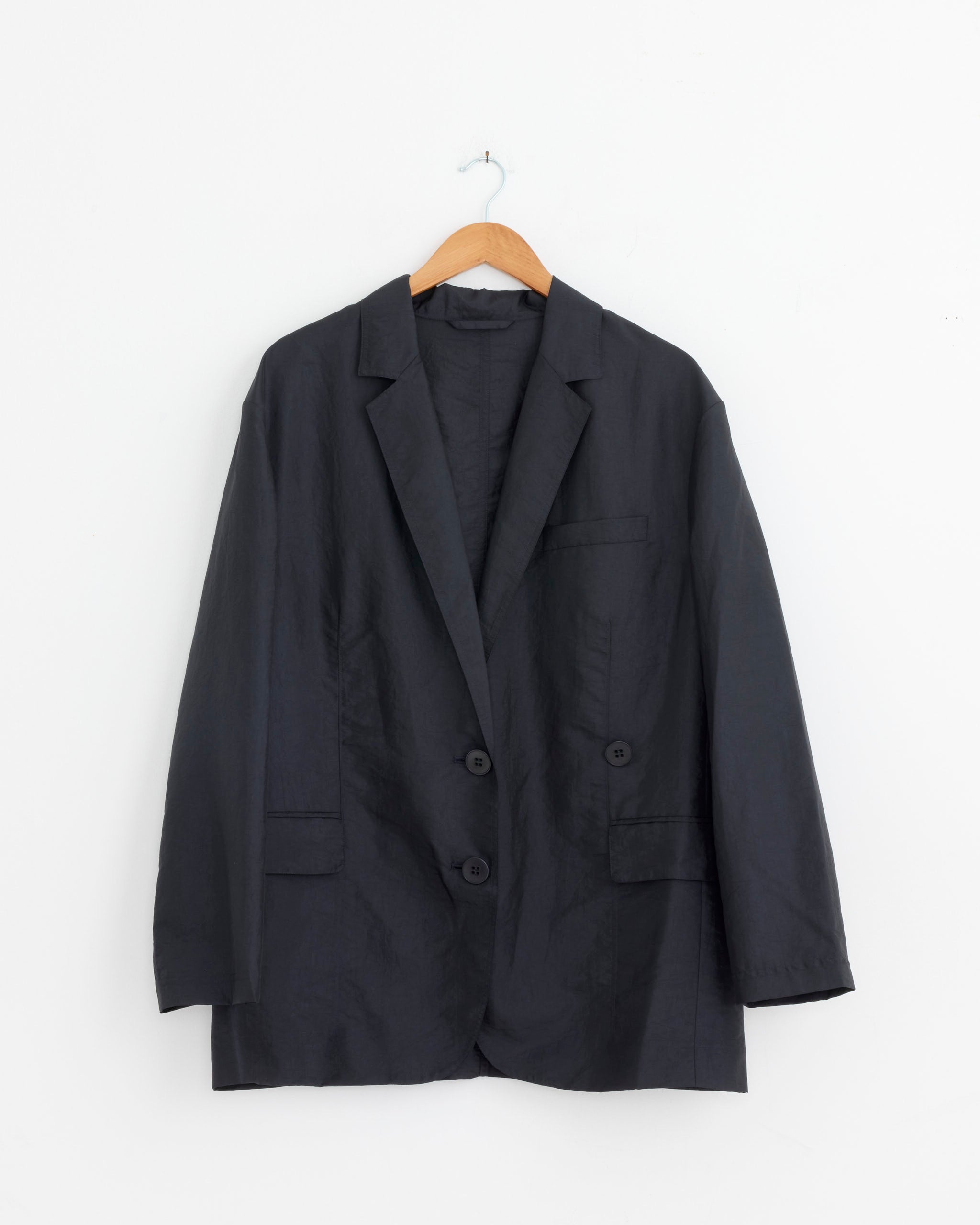 Crispy Nylon Liam Blazer in Navy