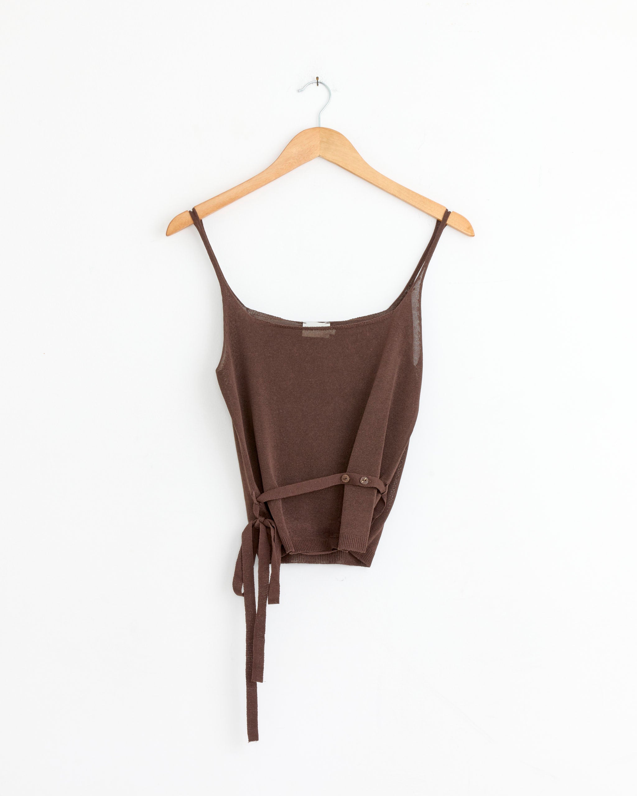 Square Knit Top in Brown