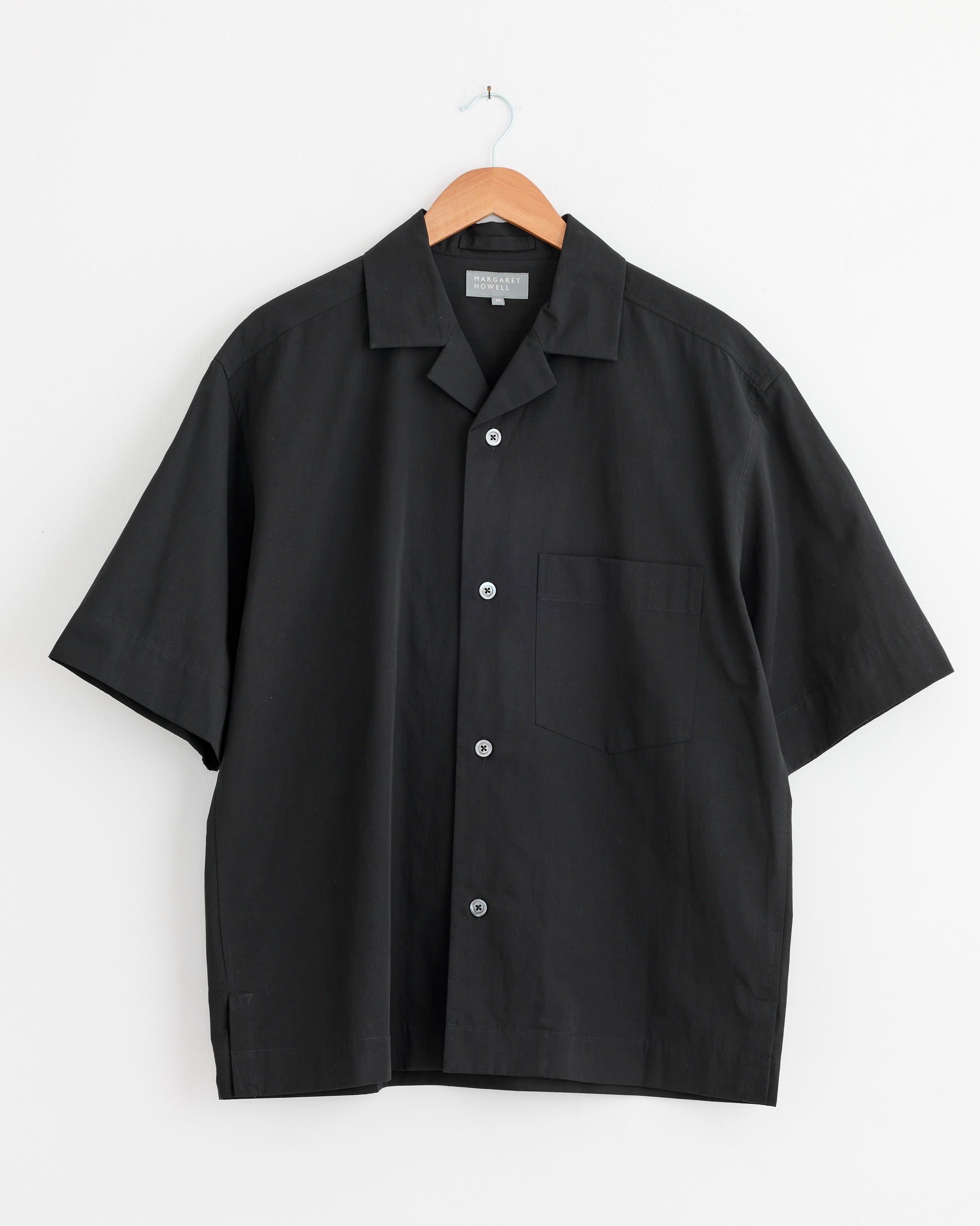 Revere Collar Shirt in Black