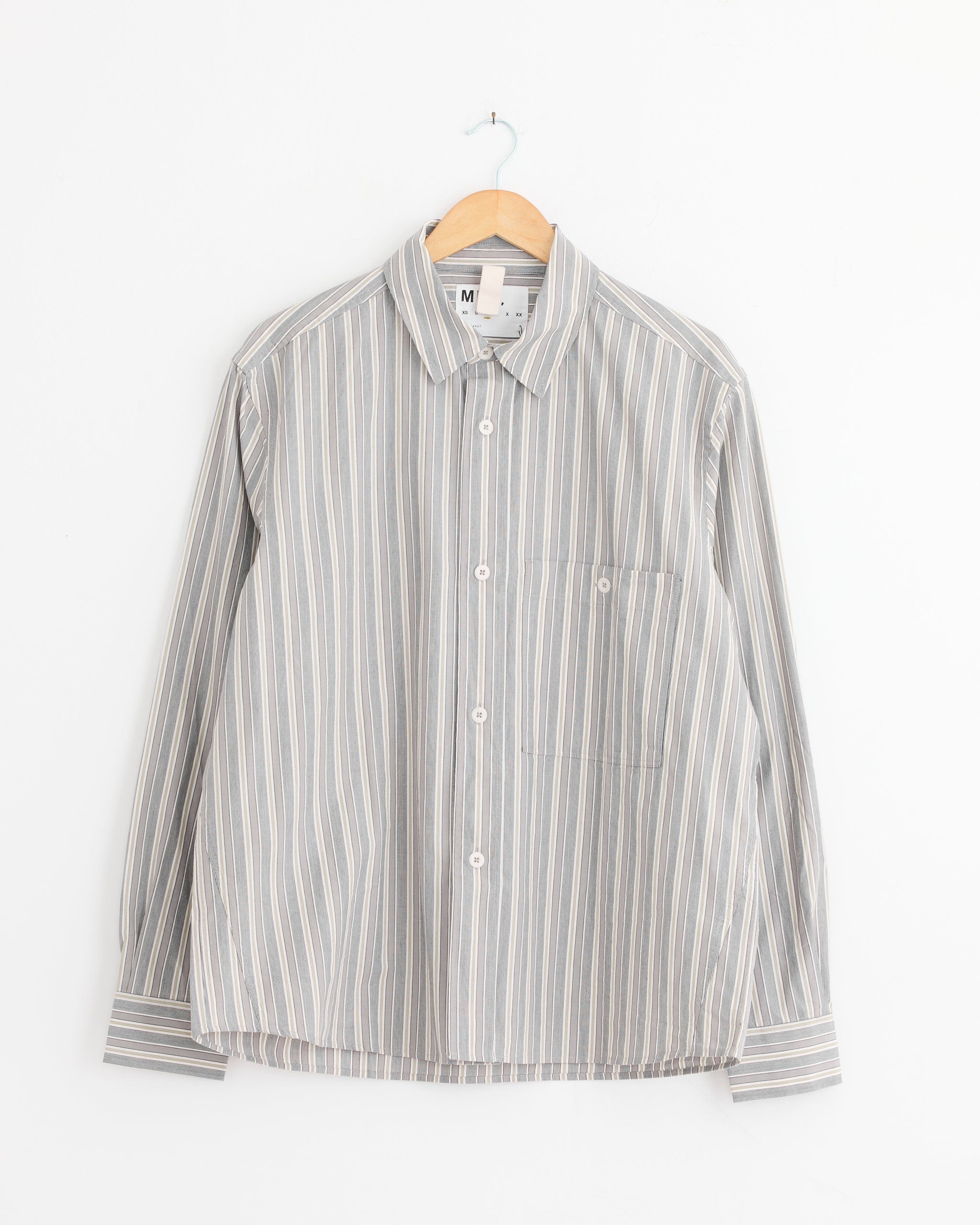 Overall Shirt in Off White/Grey/Zest