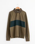 Rugby Shirt in Khaki Green/Black Green