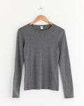 Olivia Long Sleeve Tee in Melee Grey