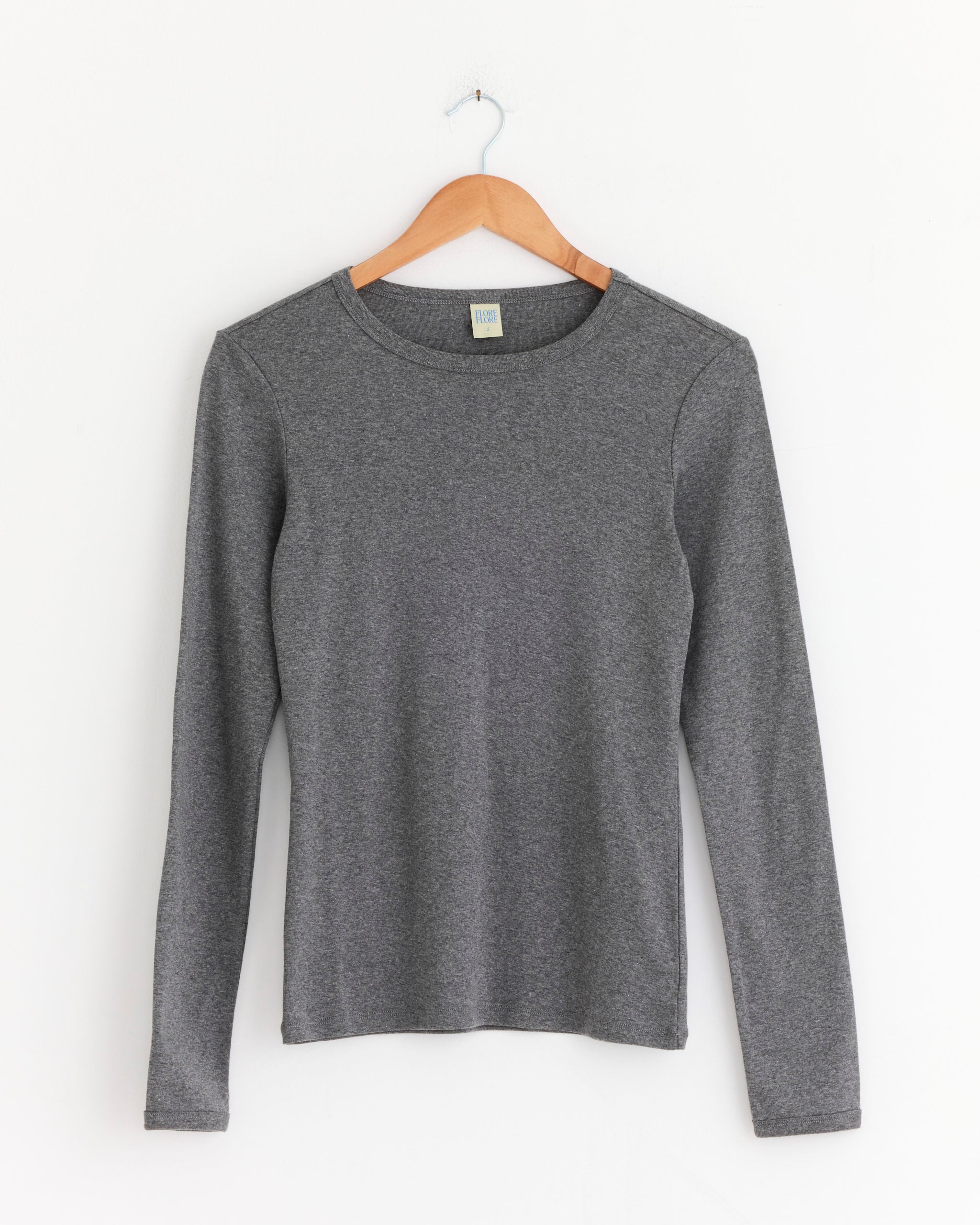 Olivia Long Sleeve Tee in Melee Grey
