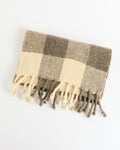 Felted Blanket Scarf Broad Check in Sheep's Grey