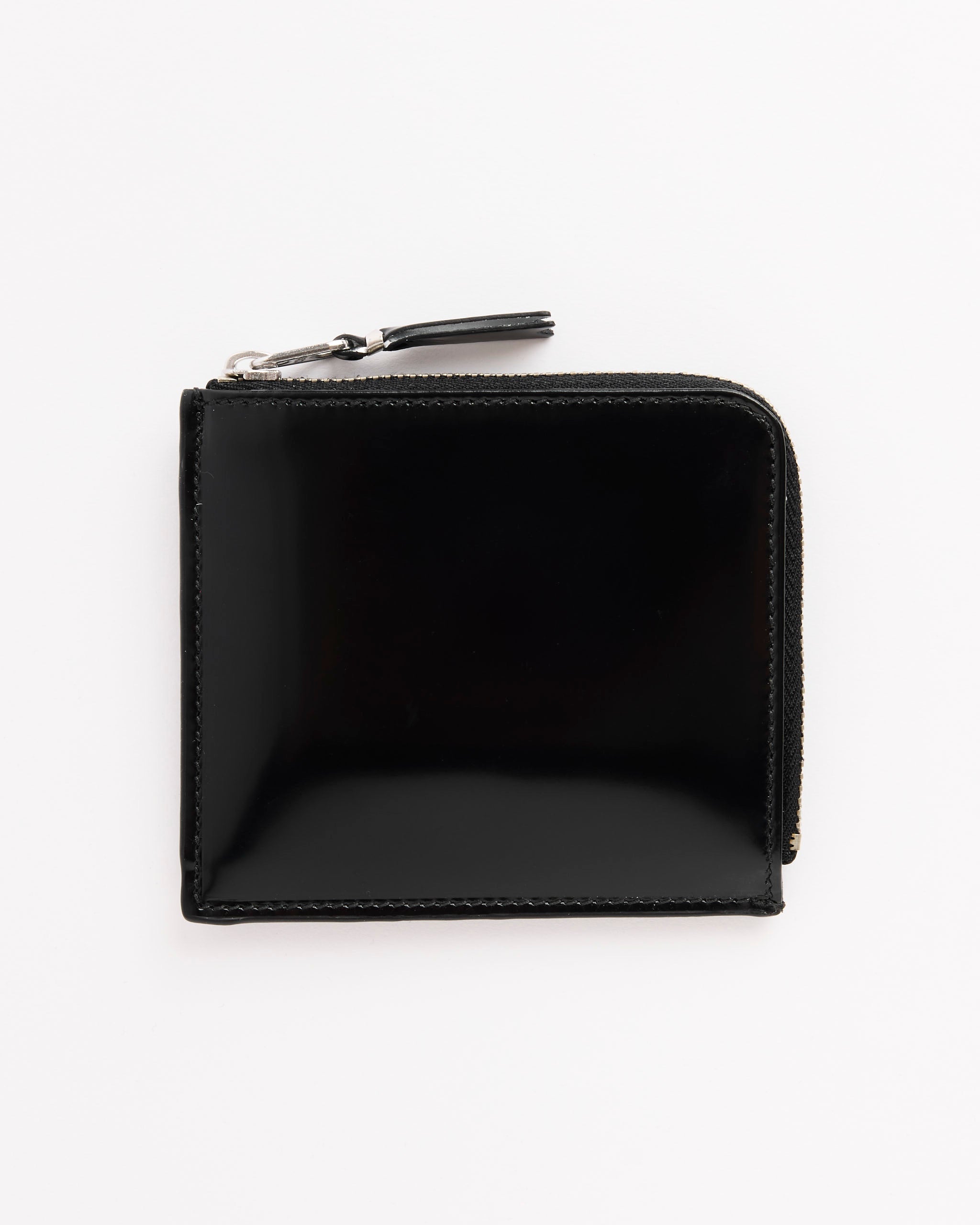 Mirror Inside Zip Around Wallet in Silver