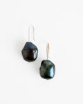 Black Beetle Pearl Earrings