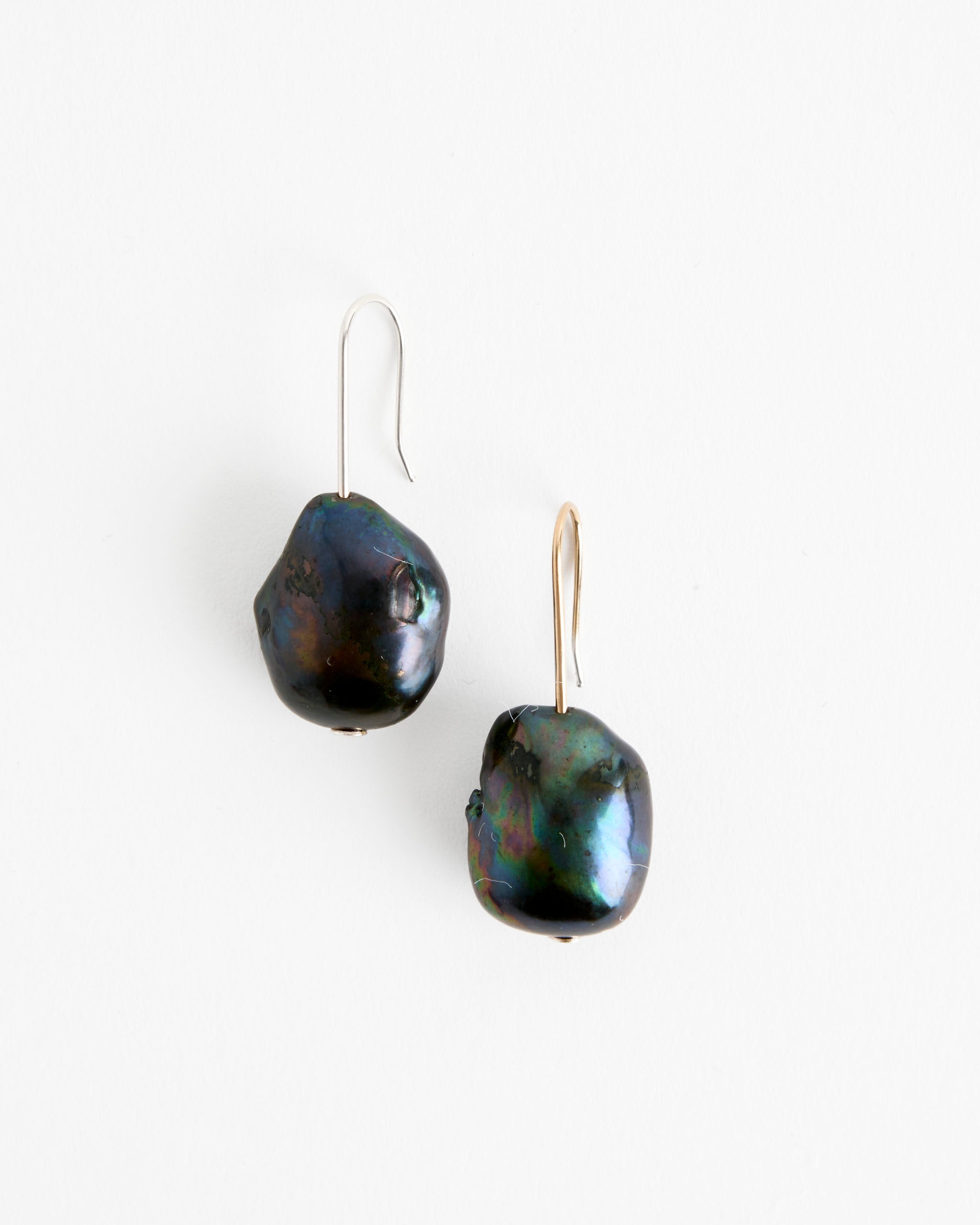 Black Beetle Pearl Earrings