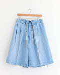 Circular Short Pant in Denim Bleached