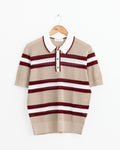 Stripe Polo in Beige