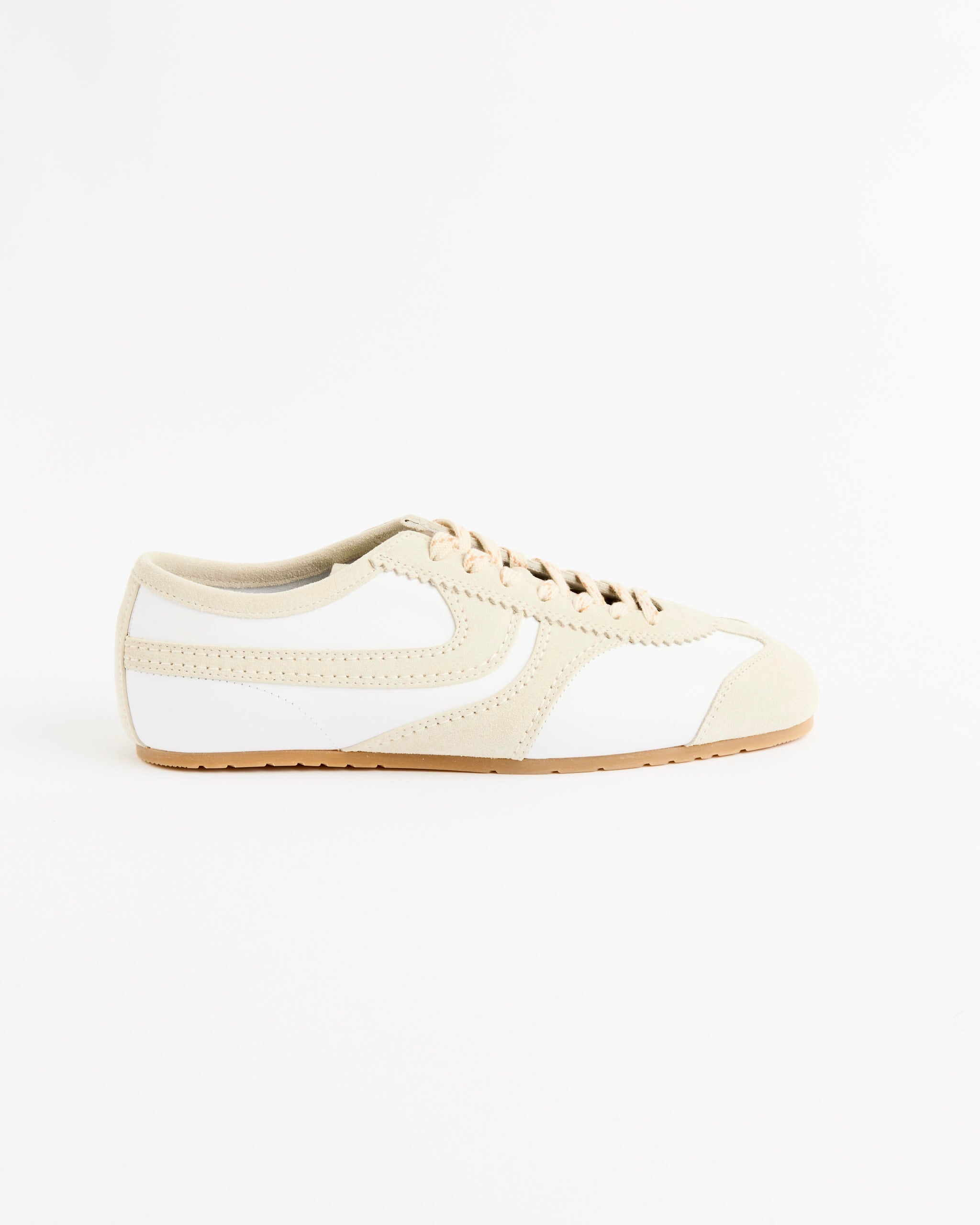 Suede Trimmed Sneaker in White