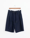 Belted Denim Shorts in Indigo