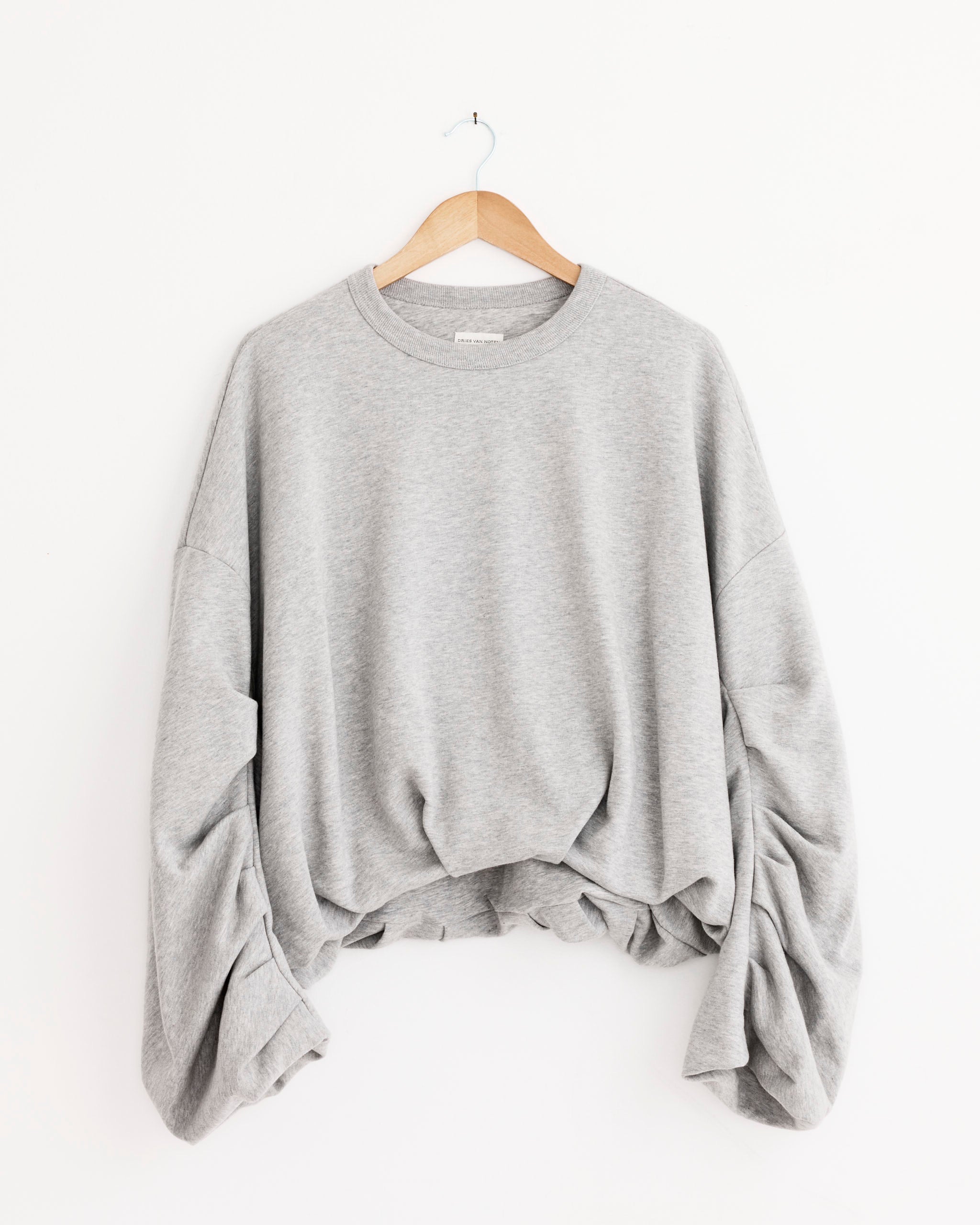 Cropped Sweater in Grey Melange