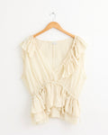Ruffled Top in Ivory