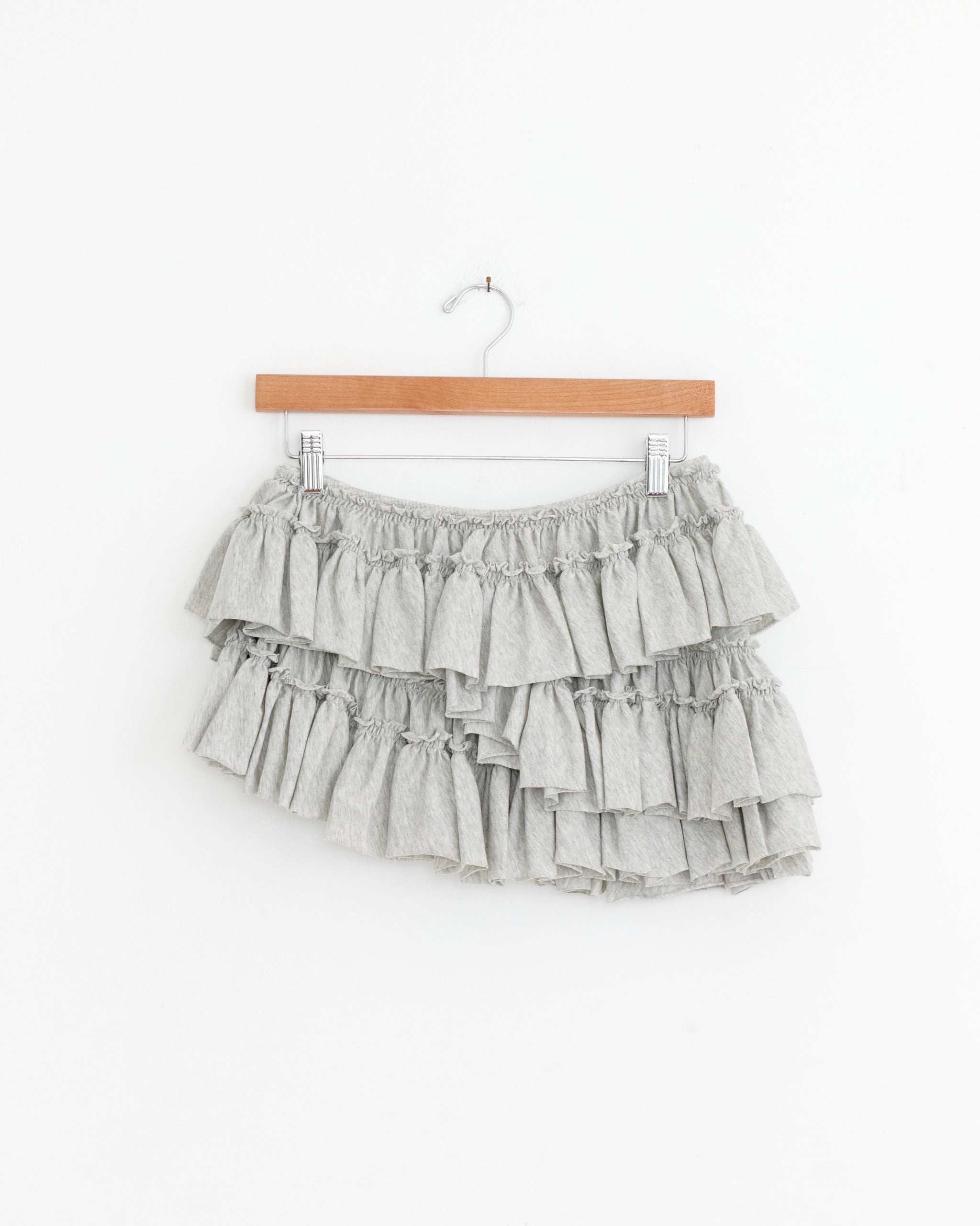 Pleated Jersey Short in Grey Melange