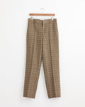 Silk Linen Nep Check Slack in Dark Brown Check