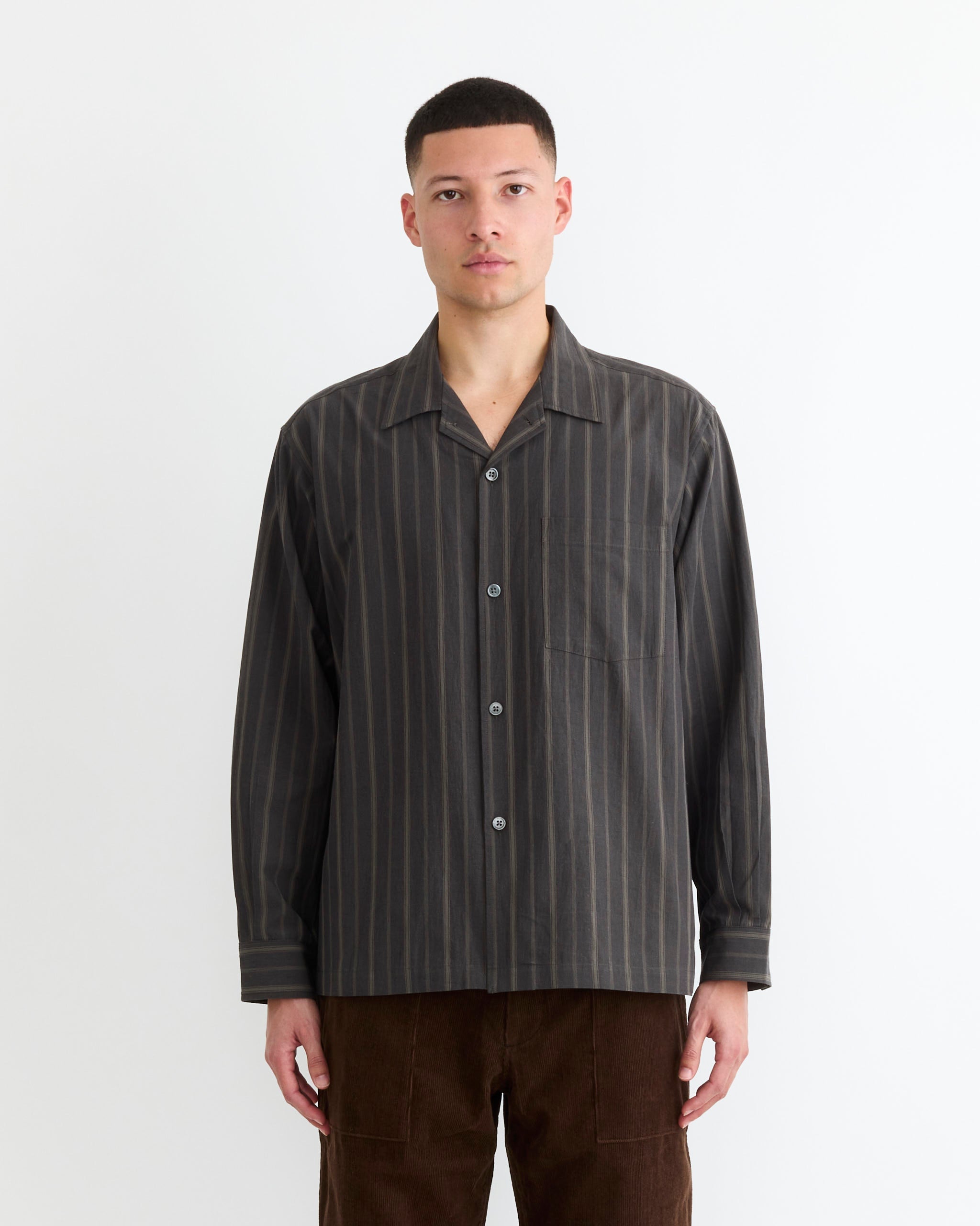 Evans Shirt in Striped Cotton Caper