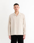 Evans Shirt in Striped Cotton Tan