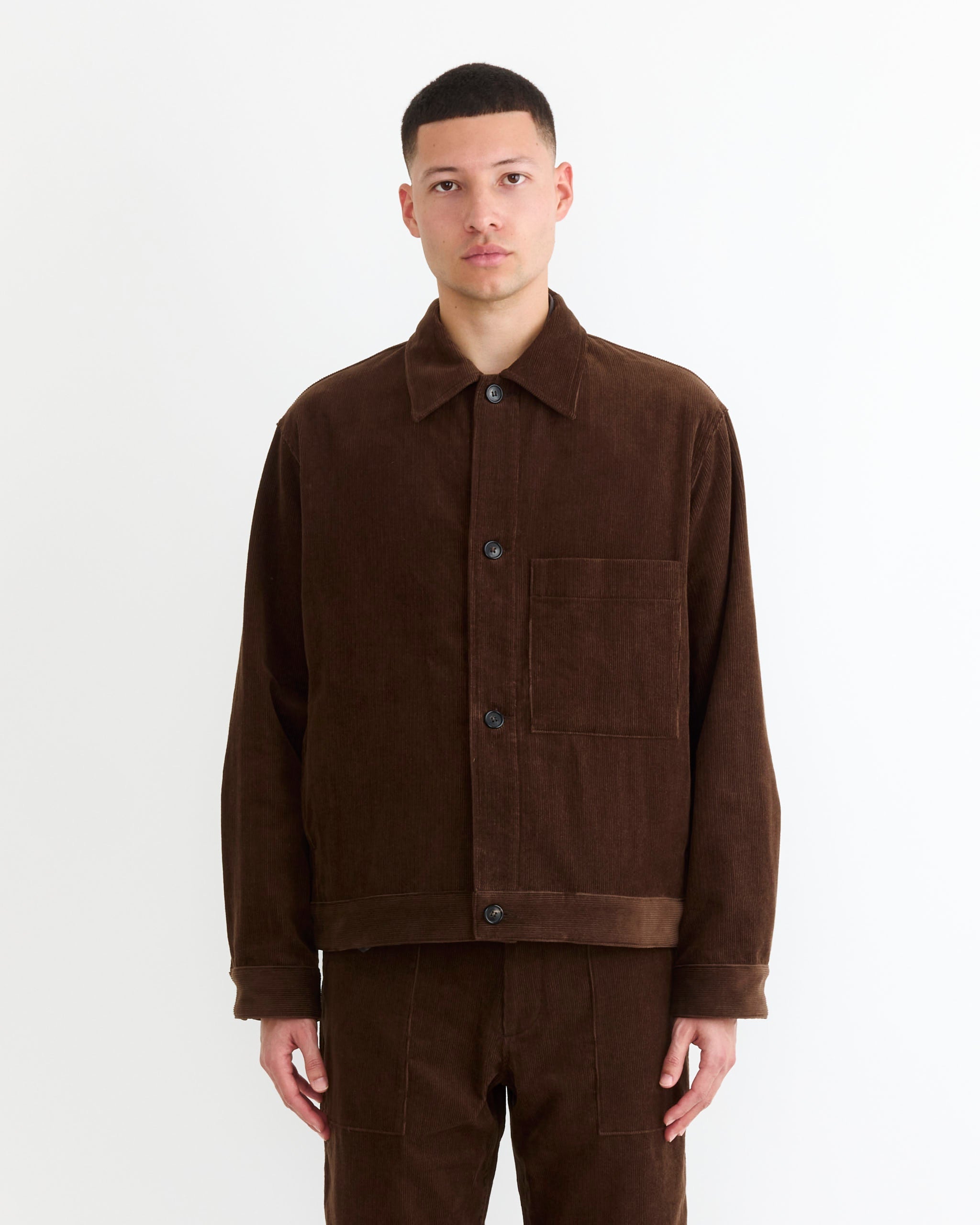 Lang Jacket in Washed Corduroy Brown