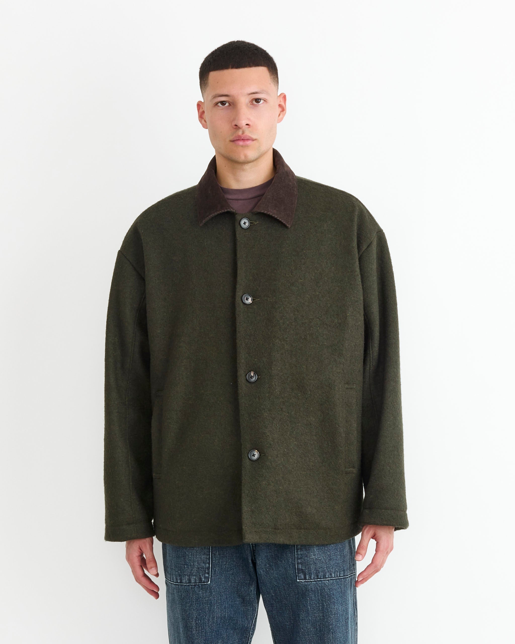 Jaco Coat in Boiled Wool Green