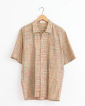 Cotton Ikat Check Shirt in Orange