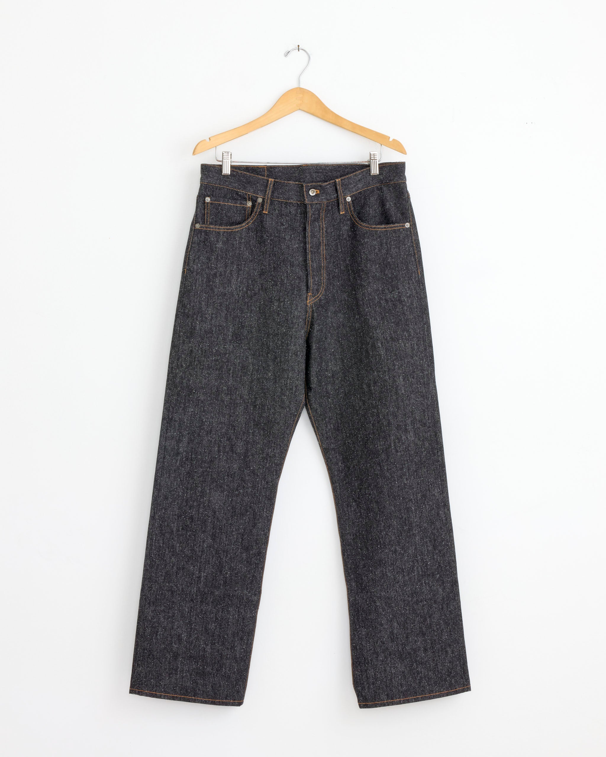 Cotton Silk Denim Pant in Black