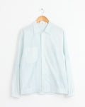 Lime Indigo Print Shirt in Pencil Stripes