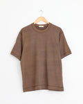 Hollow Yarn Jersey T-Shirt in Brown