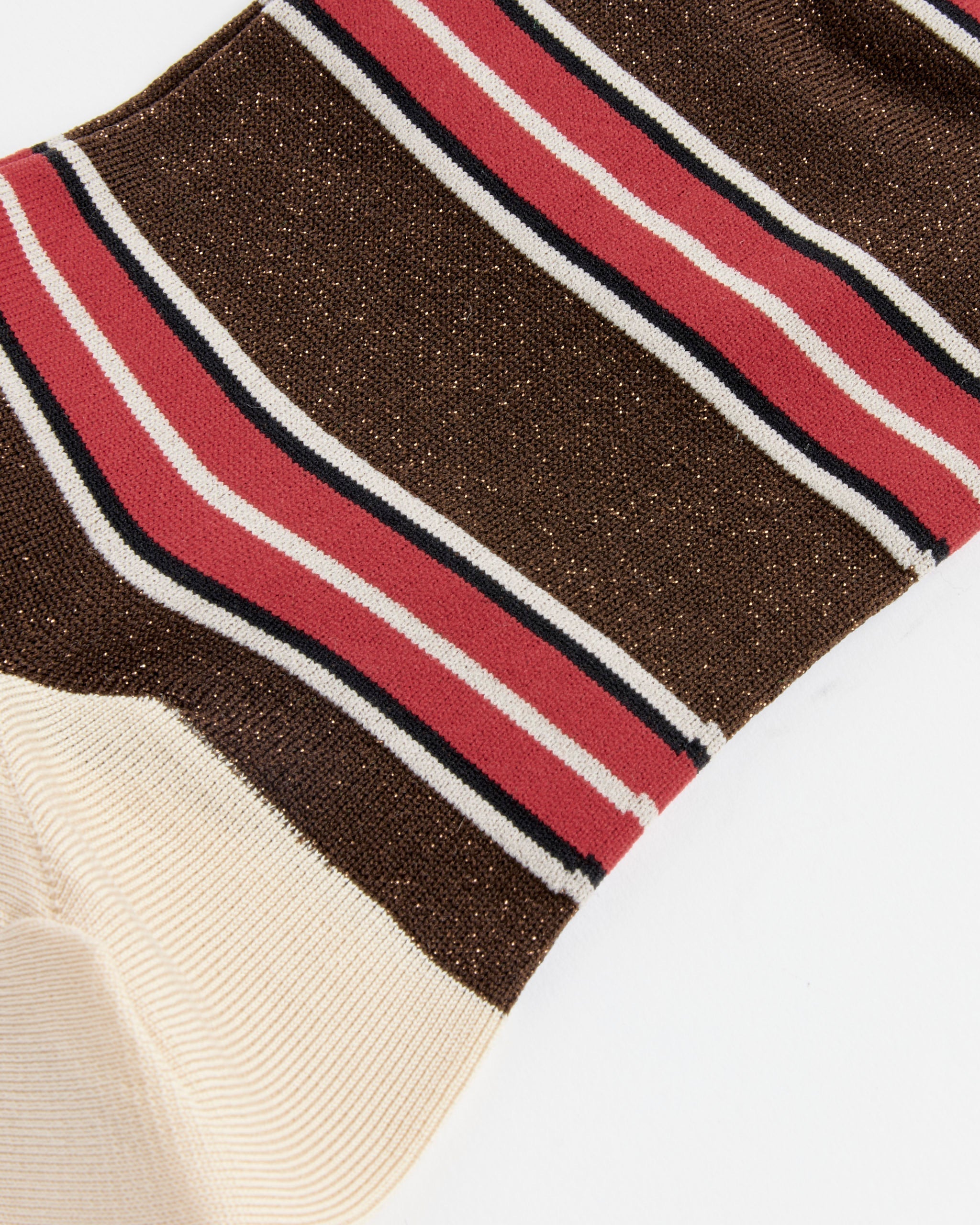 70's Stripe Crew Socks in Brown