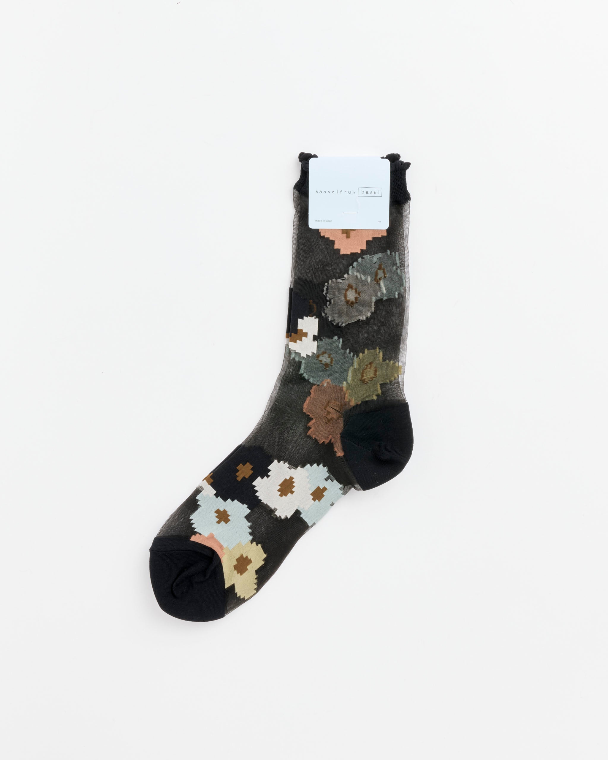 Margot Sheer Crew Socks in Black