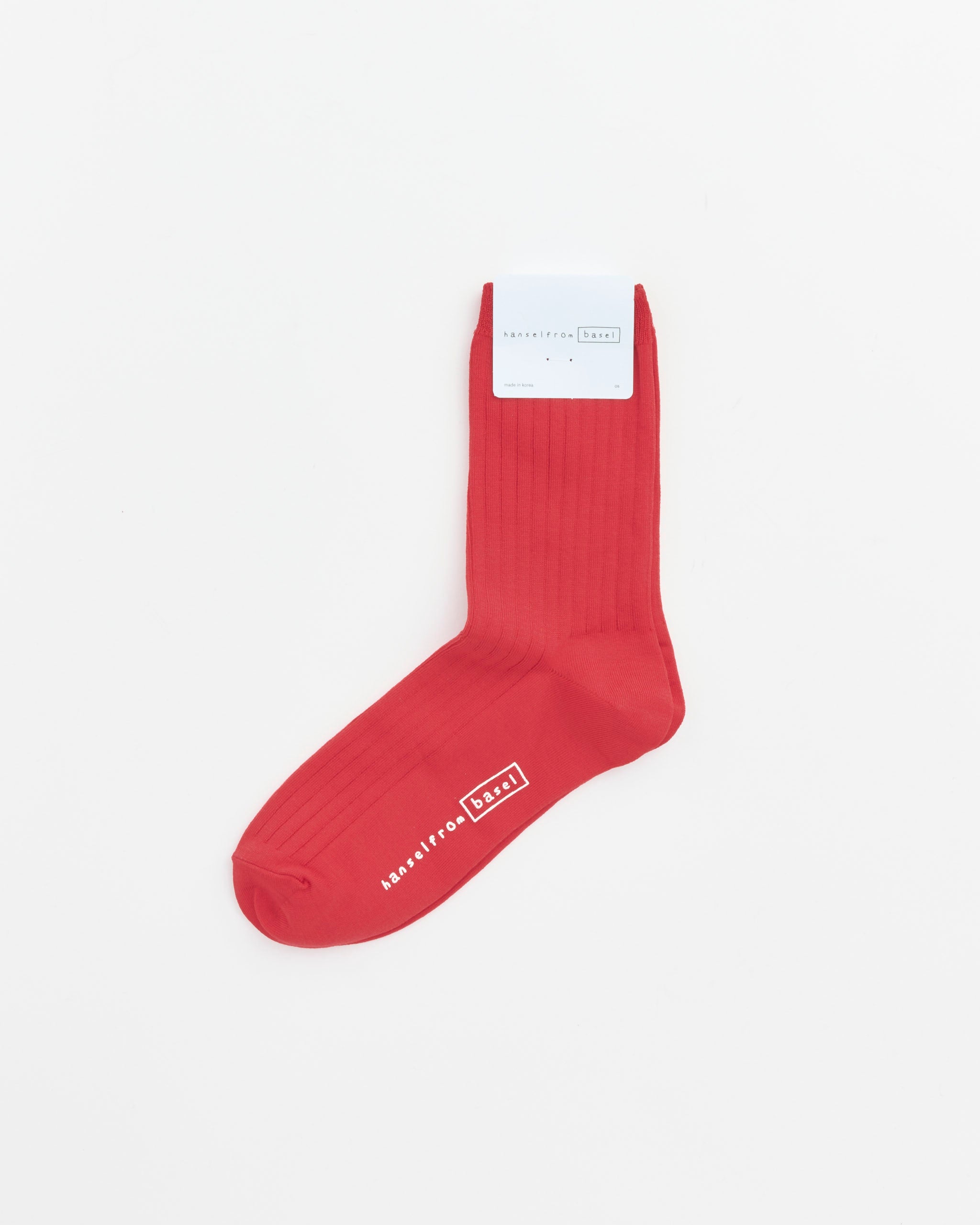 Essential Rib Trouser Crew Socks in Red
