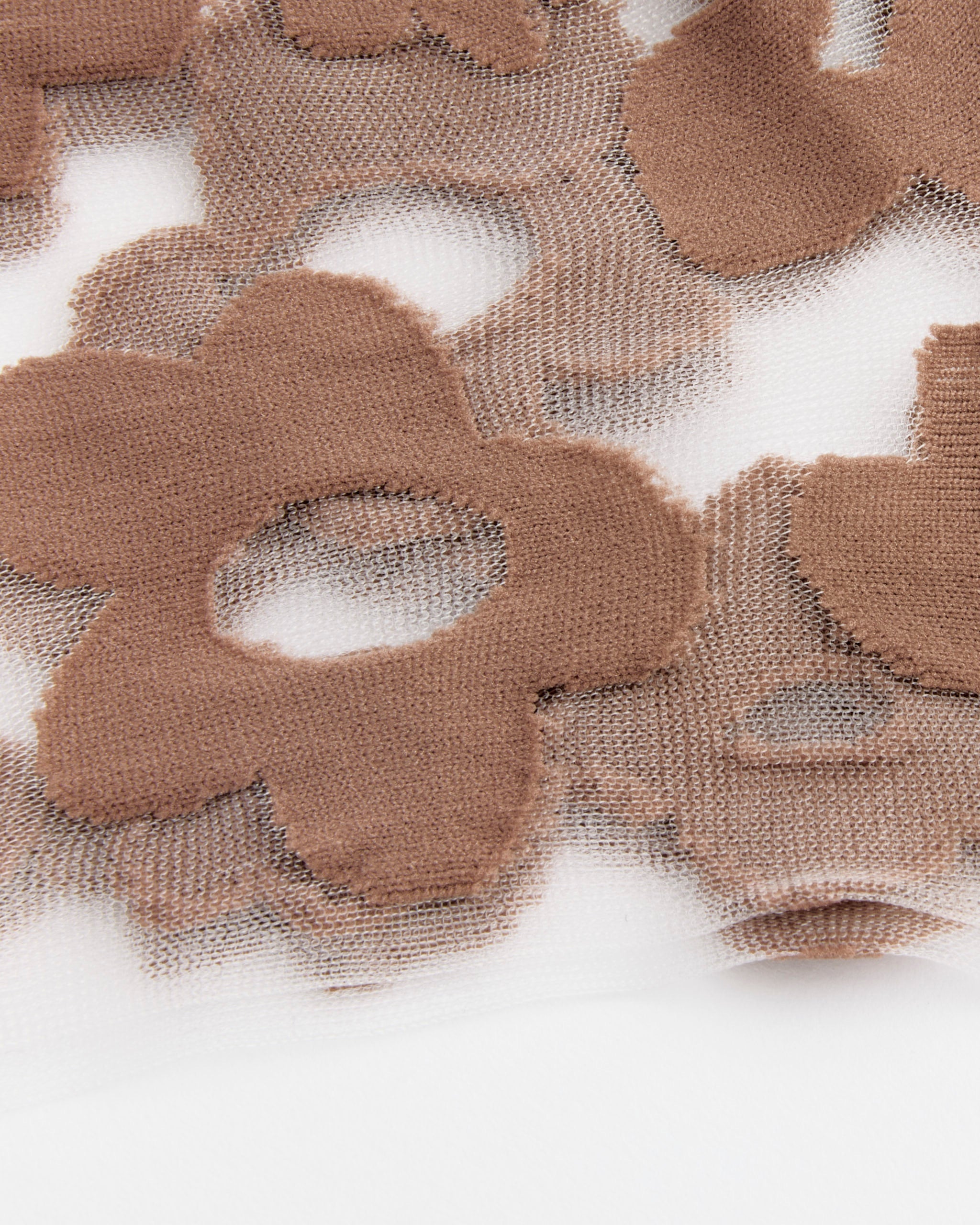 Pop Sheer Short Crew Socks in Mocha