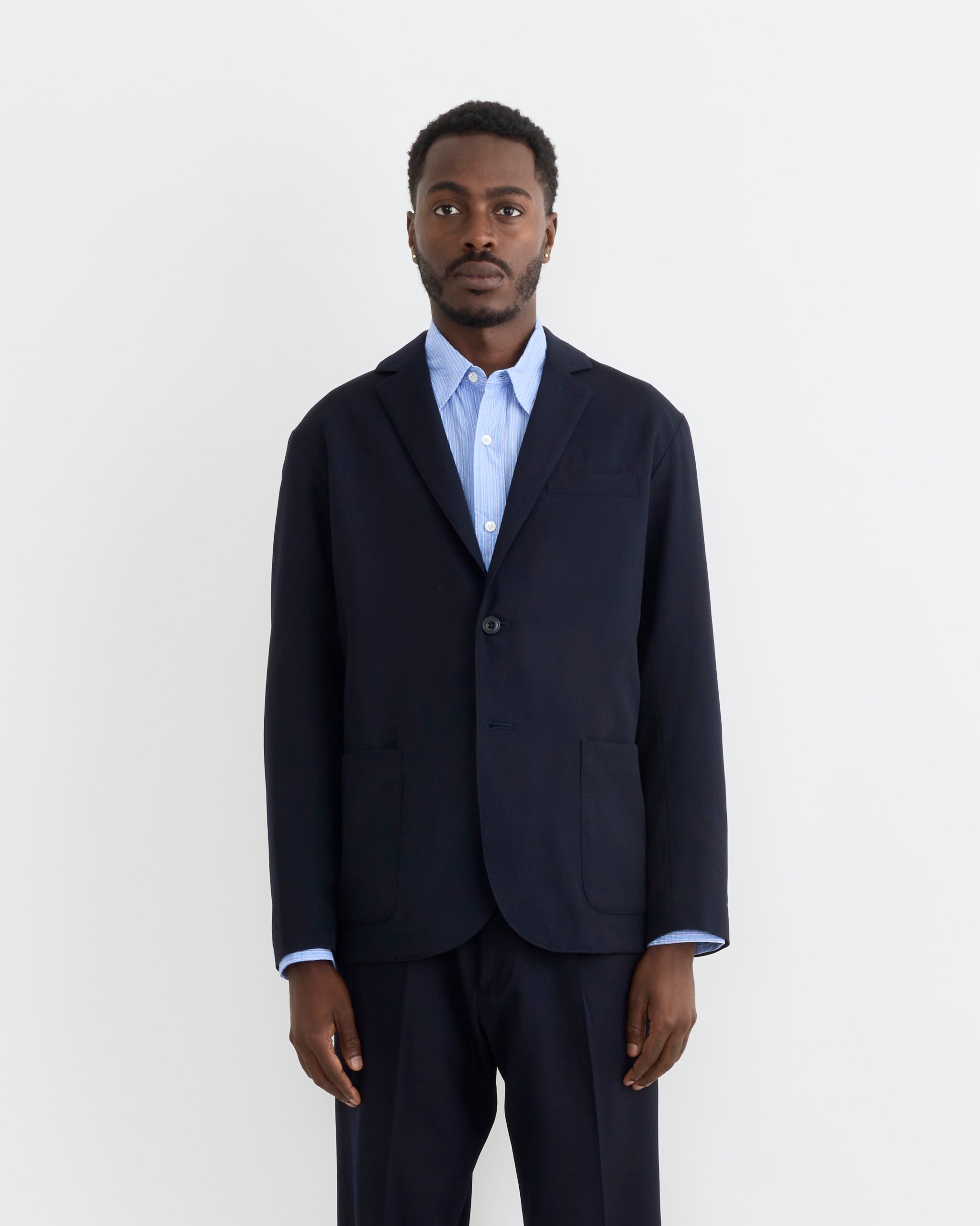 Blazer in Wool Gabardine Navy