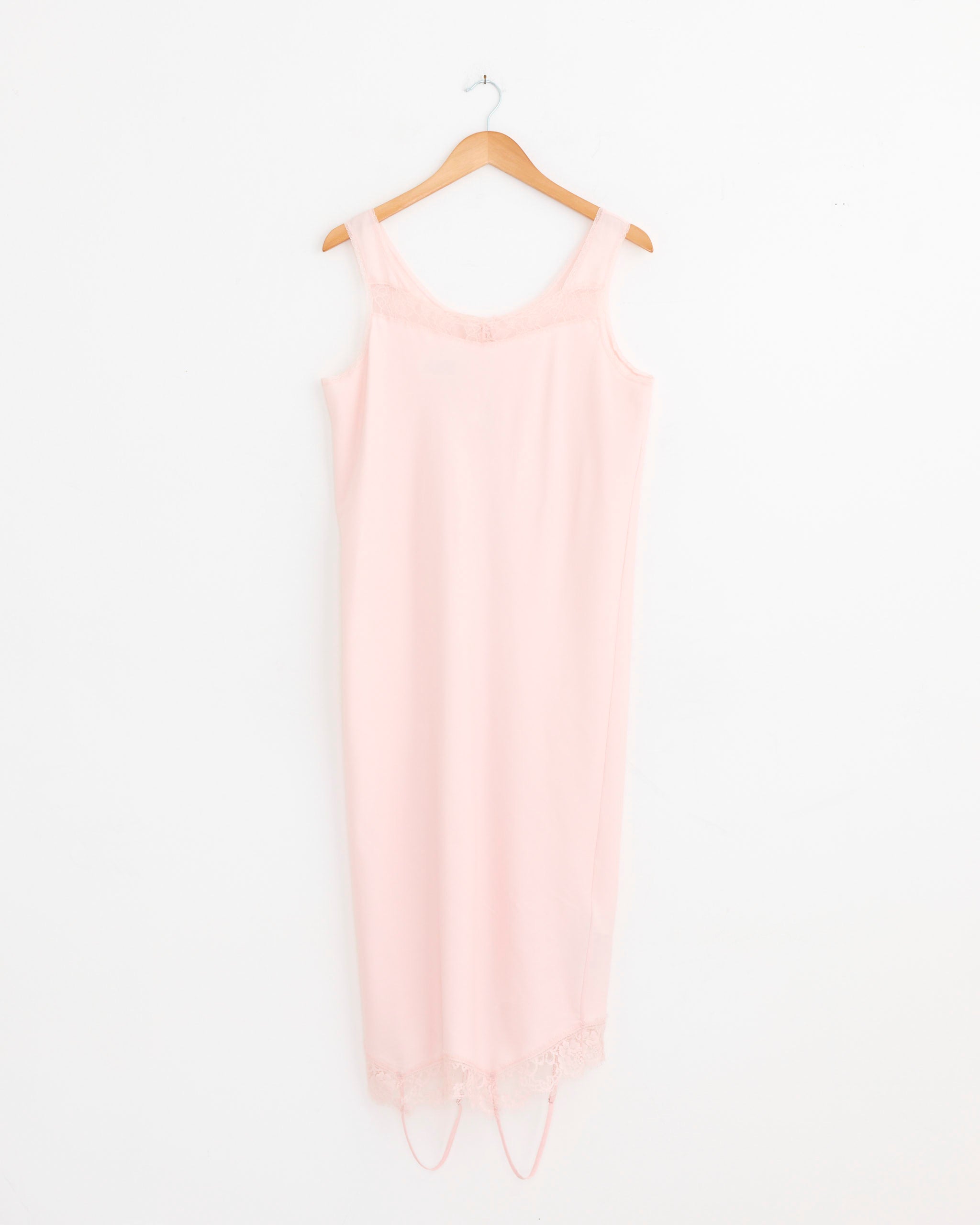 Mirrored Lace Slip Dress in Pink