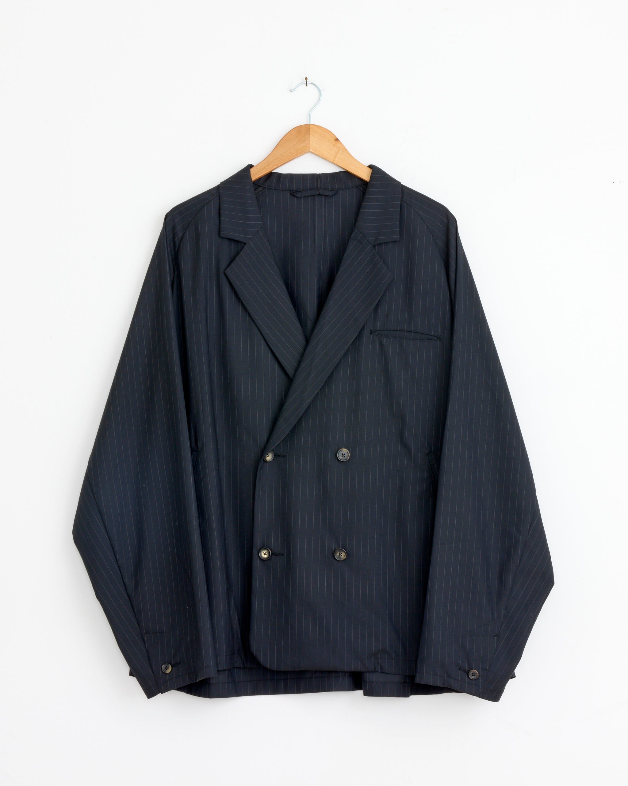 Double Breasted Jacket in Black Stripe