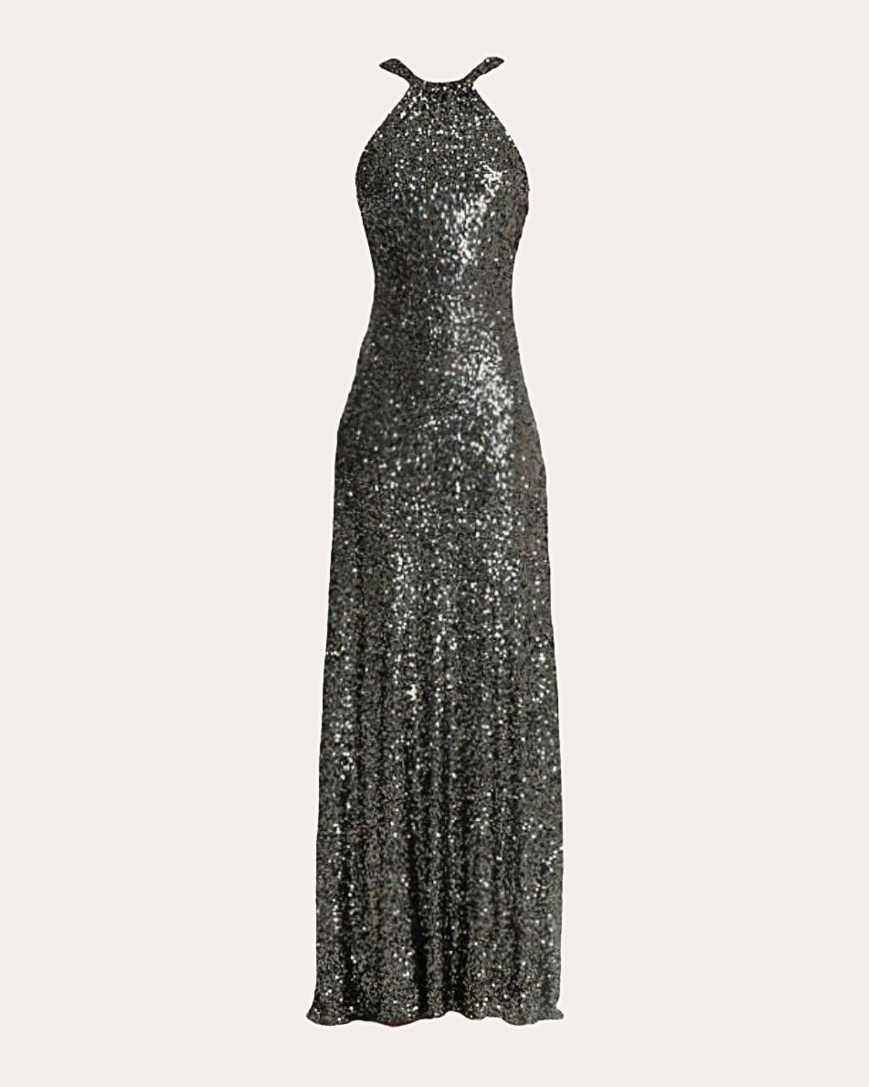 Calixta Sequined Jersey Gown