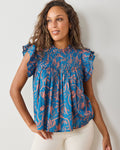 Etched Vine - When In Doubt Blouse - Turquoise Blush