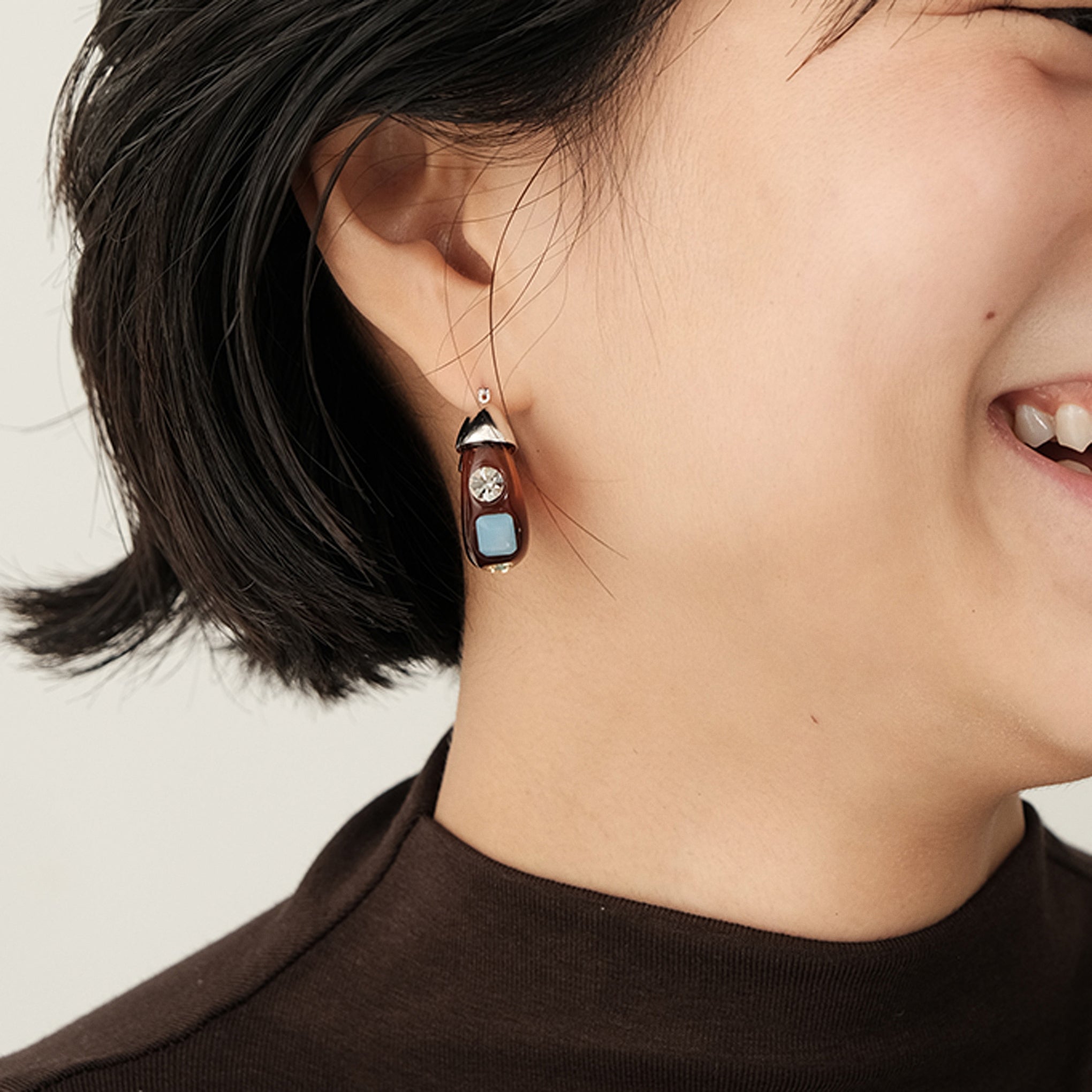 YLYL Pope Hoop Earrings - Amber